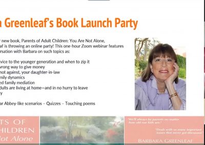 Barbara Greenleaf Virtual Book Launch Party