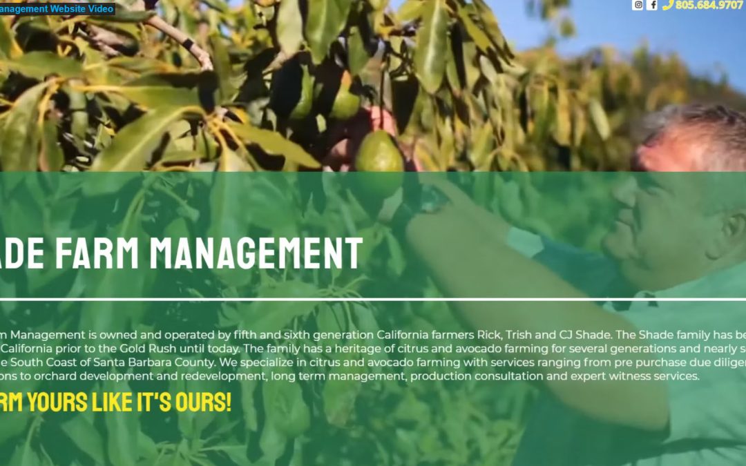 Website Homepage Montage Video – Shade Farm Management